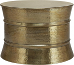 WOMO-DESIGN Round Coffee Table, Diameter 62 x 33 cm, Gold, Drum, Unique, Handmade Made of Aluminium, Hammered Design, Metal Sofa Table, Living Room Side Table, Flat Living Room Table, Orient Lounge Table