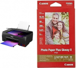 Canon Multifunctional Printer PIXMA G650 MegaTank Printer Inkjet Printer Scanner Copier Black & Photo Paper PP-201 Glossy - 10 x 15 cm 50 Sheets for Inkjet Printer - PIXMA Printer Red