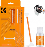 K&F CONCEPT 16 mm APS-C sensori puhastuskomplekt peegelkaameratele, sisaldab 20 ml puhastusvahendit ja 10 kahepoolset tampooni APS-C CMOS ja CCD sensoritele, sobib ideaalselt kaamera objektiivi puhastamiseks.