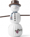K&auml;hler Hammersh&oslash;i Christmas Snowman - portselanist dekoratiivfiguur, k&auml;sitsi maalitud, 11,5 cm, j&otilde;ulukaunistus ja DIY relv, 692660, valge