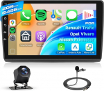 Hodozzy 2G 64G Android autoradio Renault Trafic 2001-2010/Opel Vivaro 2006-2010/Nissan Primastar 2006-2014 traadita Carplay Android auto 10-tolline puuteekraaniga navigatsioon Bluetooth WiFi RDS tagurdamine