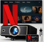 Unicview Dess G5 Pro projektor [Google TV ja 1500 ANSI], uuenduslik motoriseeritud automaatne t&otilde;stes&uuml;steem, HDR, Google TV sertifitseeritud, 4K tugi koos WiFi 6 ja Bluetoothiga, automaatne fookus ja