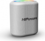 HiFuture Vocalist 100 Wireless Bluetooth 5.0 25W RGB Beleuchtung BT/AUX/SD Karteneingang TWS Tragbare Karaoke Anlage Lautsprecher mit Mikrofon Silber (Silber)
