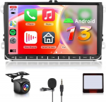 Hodozzy Carplay autoraadio VW Golf 5 Polo Skoda jaoks koos Navi/WiFi, 9-tolline VW autoraadio 2 DIN Bluetooth Android Car/Mirror Link/32 EQ/FM/RDS/SWC/USB + tagurduskaamera