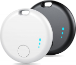 Smart Bluetooth Tracker Item Finder 2 Pack, Locator Tracker v&otilde;tmete, pagasi, kottide, rahakottide, seljakottide jaoks, &uuml;hildub iOS-iga, IP67 veekindel (must + valge)