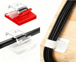 80er Kabel Management Set - 50 l&auml;bipaistvat Selbstklebende Kabelclips + 30 wei&szlig;e Wiederverwendbare Klett Kabelbinder, Kabel Organizer f&uuml;r Schreibtisch, PC, B&uuml;ro, Haushalt, Kabelf&uuml;hrung & Kabelhalter