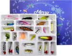 Fishing Lure Set, 24 ruudustik Countdown Christmas Fishing Calendar, Fishing Lure Bait Set magevee soolase vee kalap&uuml;&uuml;giks