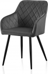 TUKAILAI Dining Room Chairs, Velvet Kitchen Chair, Upholstered Chair, Living Room Chair with Armrests, Backrest, Metal Legs, Modern Chairs for Kitchen, Dining Room, Living Room, Bedroom, Grey