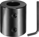 sourcing map Wellenkupplung, 2,2 cm Bohrung 3,5 cm Au&szlig;endurchmesser, 5,1 cm L&auml;nge, schwarzoxidbeschichteter Stahl, starre Kupplung mit Sechskantschl&uuml;ssel f&uuml;r 3D-Drucker, Motorrad (2 Schrauben pro