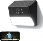 Cinnado Outdoor Surveillance Camera Battery Solar - 2K Wireless WiFi Camera Surveillance Outdoor, Outdoor Light with Camera, Outdoor Camera with PIR Motion Sensor, Colour Night Vision, IP65,