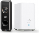 eufy Security Video Doorbell Dual Camera, Battery Operated Video Doorbell with Camera & Homebase, Motion Sensor, Package Detection, 2K HD, Toll-Free, 16GB Local Storage (Refurbished), Black