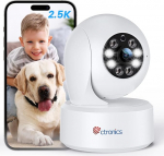 Ctronics 2.5K 4MP siseruumide valvekaamera, 2.4/5GHz WiFi kaamera siseruumides, v&auml;rviline &ouml;&ouml;vaatlus 20 m, PTZ 355&deg;/120&deg;, liikumistuvastus ja isiku tuvastamine ja automaatne j&auml;lgimine, 2-suunaline heli, Bluetooth