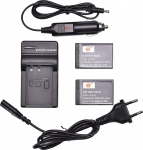 DSTE 2-pack asendusaku ja DC163E reisilaadija, mis &uuml;hildub Canon LP-E17 EOS M6 Mark II M3 M5 77D 200D 750D 760D 8000D Kiss X8i Rebel T6i T6s 9000D digitaalsete SLR-kaameratega.