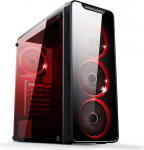 EMPIRE GAMING Warmachine - PC Gamer - ATX mid-tower korpus - 4 LED RGB Dual Ring - vaiksed ventilaatorid: 11 režiimi taustavalgustus - karastatud klaasist esik&uuml;lg ja seinad
