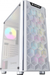 Nfortec - AZIR PC Gaming Mid Tower (ATX) korpus, 4x 120mm ARGB ventilaatoriga, eesmine v&otilde;rk, karastatud klaas, valge