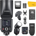 Godox V100-S V100 S &uuml;marpea v&auml;lk, mis &uuml;hildub Sonyga, 2.4G juhtmeta HSS 1/8000s V100S Strobe TTL kiirvalgusti koos Li-Ion akuga eemaldatava C-t&uuml;&uuml;pi alamplama toega.