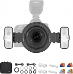 Godox MF12-K2 TTL makro v&auml;lk 12W, makro v&auml;lk 2.4G traadita liitium aku lillede, putukate, portreede pildistamiseks, &uuml;hildub Sony, Canon, Fuji'ga