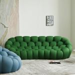 Curved Couch, 3D Honeycomb Shape, Bubble Sofa, Comfortable Two Seater for Living Room, Office and Small Spaces, No Assembly Required, Modern Design