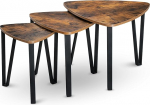 holz4home&reg; Radon K&otilde;rvallaud 3-st komplektist I Industrial Look Brown I Elutoa laud I Moodne k&uuml;ljelaua komplekt I Kolm riiulit I Vintage laud Teelaud Vintage diivanilaud TV laud