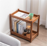 Paulist Sofa-Beistelltisch mit Rollen, 2-st&ouml;ckiger Beistelltisch, schmaler Couchtisch, Nachttisch, Eingangstisch, Holz, schmaler Beistelltisch mit Ablage, f&uuml;r Wohnzimmer, Balkon, Empfang, 50,8 x 30,5