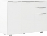 vidaXL K&otilde;rvalkapp k&otilde;rgl&auml;ikega valge 2 sahtliga 3 uksega Mitmeotstarbeline kapp Seisev kapp K&uuml;lgkapp 107 x 35 x 80,5 cm