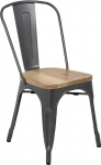 Bolero GG708 Terasest s&ouml;&ouml;gitoolid puidust istmeplaadiga, hall (4 tk)