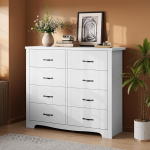 LINSY HOME sahtlikapp 120 cm lai - Moodne k&uuml;ljepaneel - 8 sahtliga kapp - sahtlikapp - kapp elutuppa, esikusse, magamistuppa - valge 120 x 102 x 40 cm