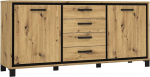 Forte TRONDHEIM k&uuml;ljepaneel 4 sahtli ja 2 uksega, puitmaterjal, Artisan tamm / must tamm, B x K x S: 178,4 x 81,3 x 41,5 cm