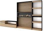 Skraut Home elutoa seinam&ouml;&ouml;blikomplekt elutoa m&ouml;&ouml;blikomplekt 320 x 186 x 35 cm Elektriline kamin m&otilde;&otilde;tmed Modernne stiil Tammepuust must