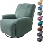 4-teiliges Kariertes Schonbezug-Set for Liegest&uuml;hle, Stretch-M&ouml;belschutzbezug for Sofasessel(Green,3seats/8Pieces)