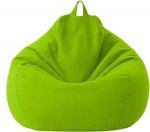 Bean Bag Cover ilma t&auml;idiseta, Bean Bag Covers, eemaldatav Bean Bag Cover, Plain Indoor Bean Bag Cover koos Zipiga lastele ja teismelistele ja t&auml;iskasvanutele (roheline, L)