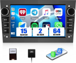 SIXWIN 2+64G Android 15 Autoradio f&uuml;r Opel Corsa d/Astra h/Zafira b/Meriva mit Carplay/Android Auto/Mirrorlink,7'' HD Touchscreen toetab WiFi GPS Bluetooth FM RDS Radio EQ(Grau)