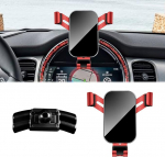 KUNGKIC Autotelefoni hoidik Reguleeritav autotelefoni hoidik, mis &uuml;hildub Mini Cooper JCW F54 F55 F56 F57 F60 Countryman 2022-2023 aksessuaarid interj&ouml;&ouml;r 360&deg; p&ouml;&ouml;ramine tsingisulamist ABS (punane)