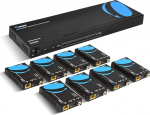 OREI 4K 1x8 HDMI Extender Splitter, mitu &uuml;le &uuml;he kaabli CAT6/7 4K@60Hz 4:4:4 HDCP 2.2 IR Remote EDID Management - kuni 30m - Loop Out - Low Latency - t&auml;ielik tugi