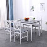 sogesfurniture s&ouml;&ouml;gitoa 5-osaline komplekt koos s&ouml;&ouml;gilaua 108 x 65 x 73 cm ja 4 tooliga, ristk&uuml;likukujuline k&ouml;&ouml;gilaud elutuppa, s&ouml;&ouml;gituppa, valge ja hall