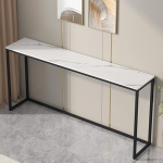 Konsolentisch f&uuml;r den Flur: schmaler Glas-Akzenttisch mit Metallrahmen, perfekt f&uuml;r Wohnzimmer, Eingangsbereich oder hinter der Couch, stilvolle und funktsionaalne Foyer-M&ouml;bel