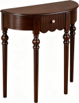 Halbmond Console Table mit Schublade, Konsolentisch Holz mit Hohen Tischbeinen f&uuml;r Flur und Wohnzimmer(Brown,90x28x91cm/35x11x36in)