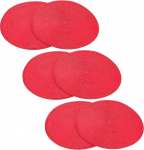 Pakett 6 kootud kohamatid kangast beež padjad Jute punutud ring moodne Raffia kohamatid puuvillased kotid tulekahju kohamatid s&ouml;&ouml;gilauale sinised taskud PP punane