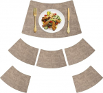 ApuaVireo&Co Platsikatted, kiilukujulised kunstnahast platsikatted &uuml;mmargustele laudadele, 6 tk, mitmev&auml;rviline, 50,5 x 29,5 x 36 cm (roti hall)