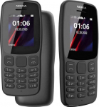Nokia 106 All Carrier 4GB Dual SIM 2018 Tumehall LED-tulelaternaga - FM-raadio - suure nupuga telefon