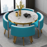 Rundes Esstisch-Set Mit St&uuml;hlen,Moderner Konferenztisch Und 4 St&uuml;hle-Set, Esstisch Mit 4 St&uuml;hlen, Office Meeting Room Reception Negotiation 1 Table 4 Chairs,f&uuml;r 4 Personen F&uuml;r Wohnzimmer Und Esszimmer