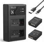 K&F Concept NP-W126 Camera Batteries (Pack of 2) with Dual Slot Charger, 1300 mAh Batteries for Fujifilm XS10 XT30 XT20 XE4 X100V A5