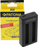 PATONA laadija Dual Micro USB/USB-C sisend (5V / 2.1A) IS360X2B aku jaoks, mis &uuml;hildub Insta360 One X2 Insta 360 Action Camiga.