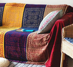 Visked suurele diivanile Chenille Jacquard Tassels visked tekid voodi Setes tooli Slipcover 2 istuja 3 istuja Boheemian Fringe Tassels Punane Suur 220x260cm