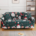 J&otilde;ulud diivanikate Slipcover pehme pol&uuml;estrist Santa Claus tr&uuml;kitud diivanikaitsja elastse p&otilde;hjaga (3 istekohaga, 190cm-230cm)
