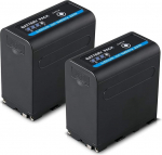 Blumax Battery Replaces Sony NP-F980 / F970 / F750 / F550-10050 mAh with 5 V USB Output (Power Bank Function) and DC Power Input Pack of 2