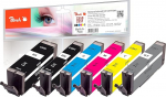 Peach C550/551/555 Economy Pack (BK, PBK, C, M, Y, Grey) Asendab Canon PGI-550, CLI-551 Canon Pixma IP 7250, MX 925, IP 7200, MG 7550, MX 920 jaoks.