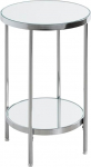HAKU K&uuml;ljelaud &Uuml;mmargune kroomitud metallist jalgadega, reguleeritava peegliga 5 mm Diivanilaud &Uuml;mmargune kohvilaud M&otilde;&otilde;tmed H 46 x l&auml;bim&otilde;&otilde;t 28 cm Stiil: Art Deco
