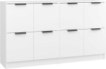 vidaXL 2 x k&uuml;ljepaneel sahtlitekk K&uuml;ljepaneel Mitmeotstarbeline kapp Valge 60 x 30 x 70 cm puidust materjalist seisev kapp ustega