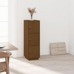 puraday Highboard elutuba Sideboard Honey Brown 34 x 40 x 108,5 cm Massiivne m&auml;nni mitmeotstarbeline kapp Robustne raamiga kodukapp Klassikaline hoiukapp s&ouml;&ouml;gituppa Klassikaline hoiukapp
